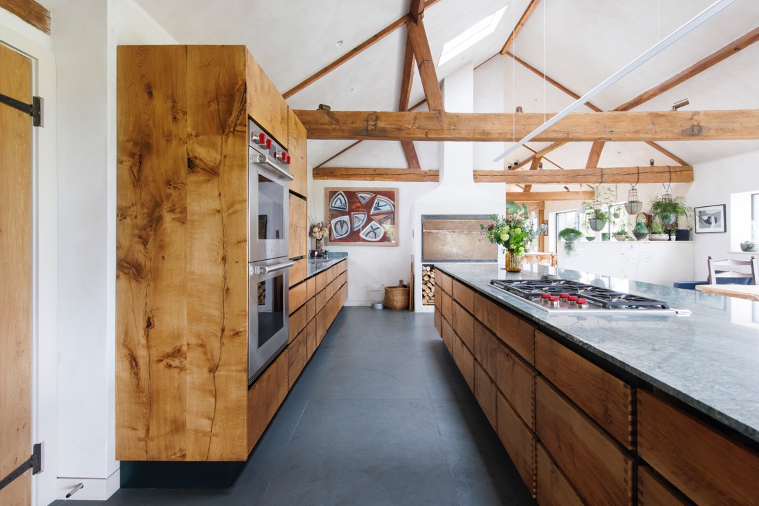 bespoke rustic oak kitchen West Sussex